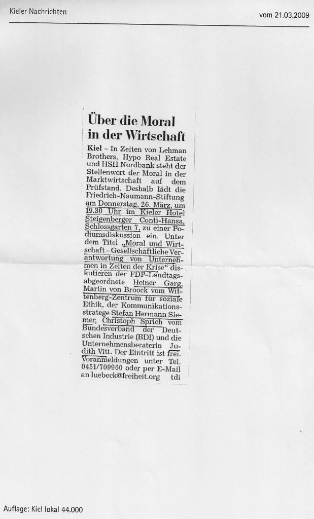 21.03.2009 - Kieler Nachrichten