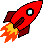 Zeichnung einer kleinen roten Rakete